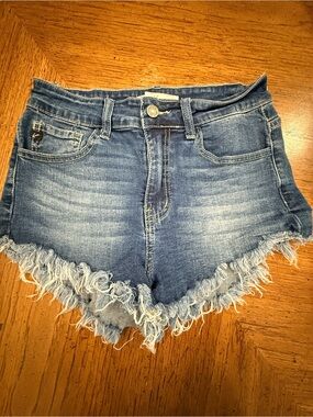 KanCan Distressed Light Blue Denim Cutoff Shorts